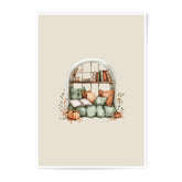 Cozy Autumn Window Photographic Prints, Fall Reading Nook Art, Pumpkin Decor, Cozy Home Art Prints, Fall Decor Prints, Bookworm Gift - Tawshia